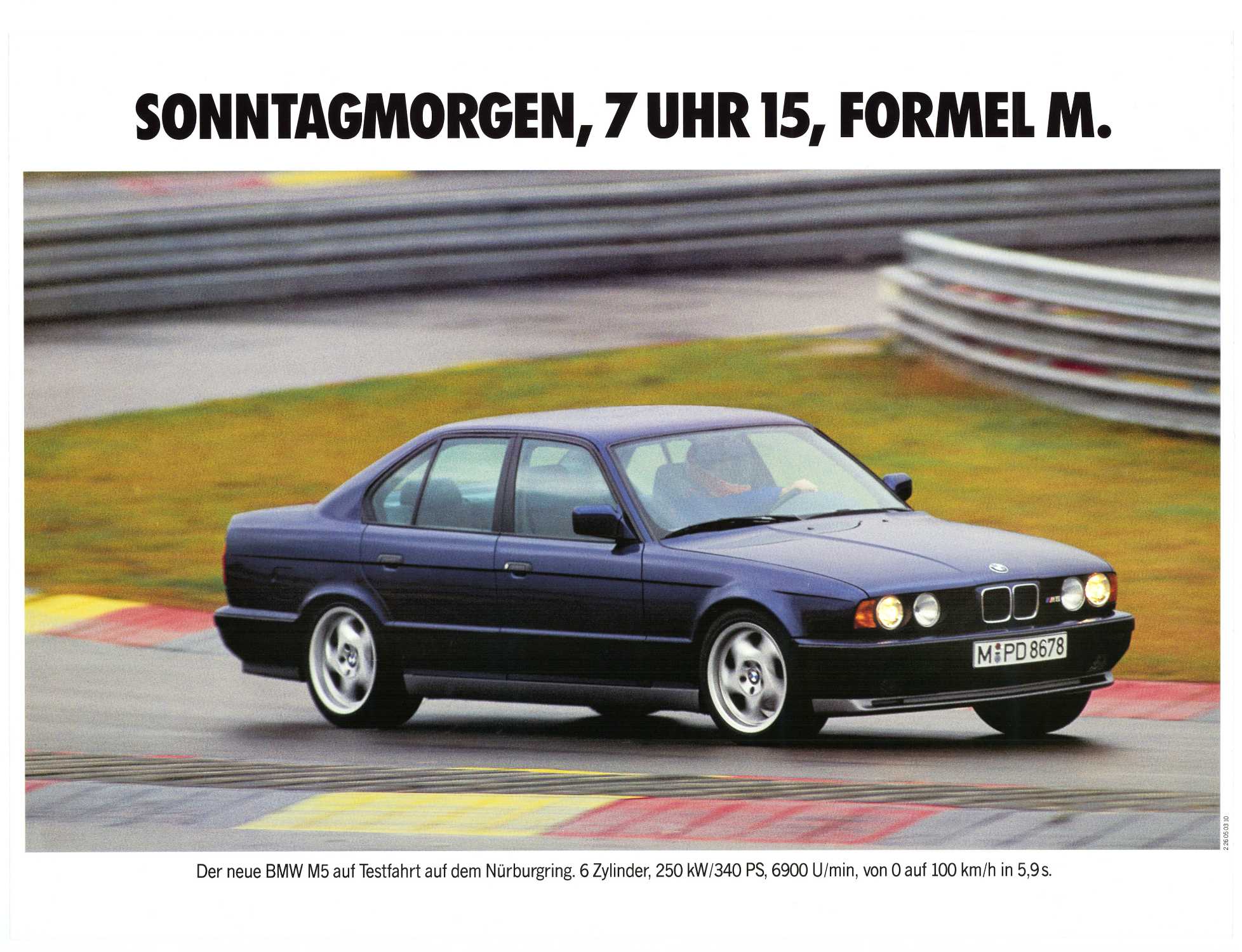 Poster Sonntagmorgen, 7 Uhr 15, Formel M. (BMW M5 saloon E 34) (10/2009)