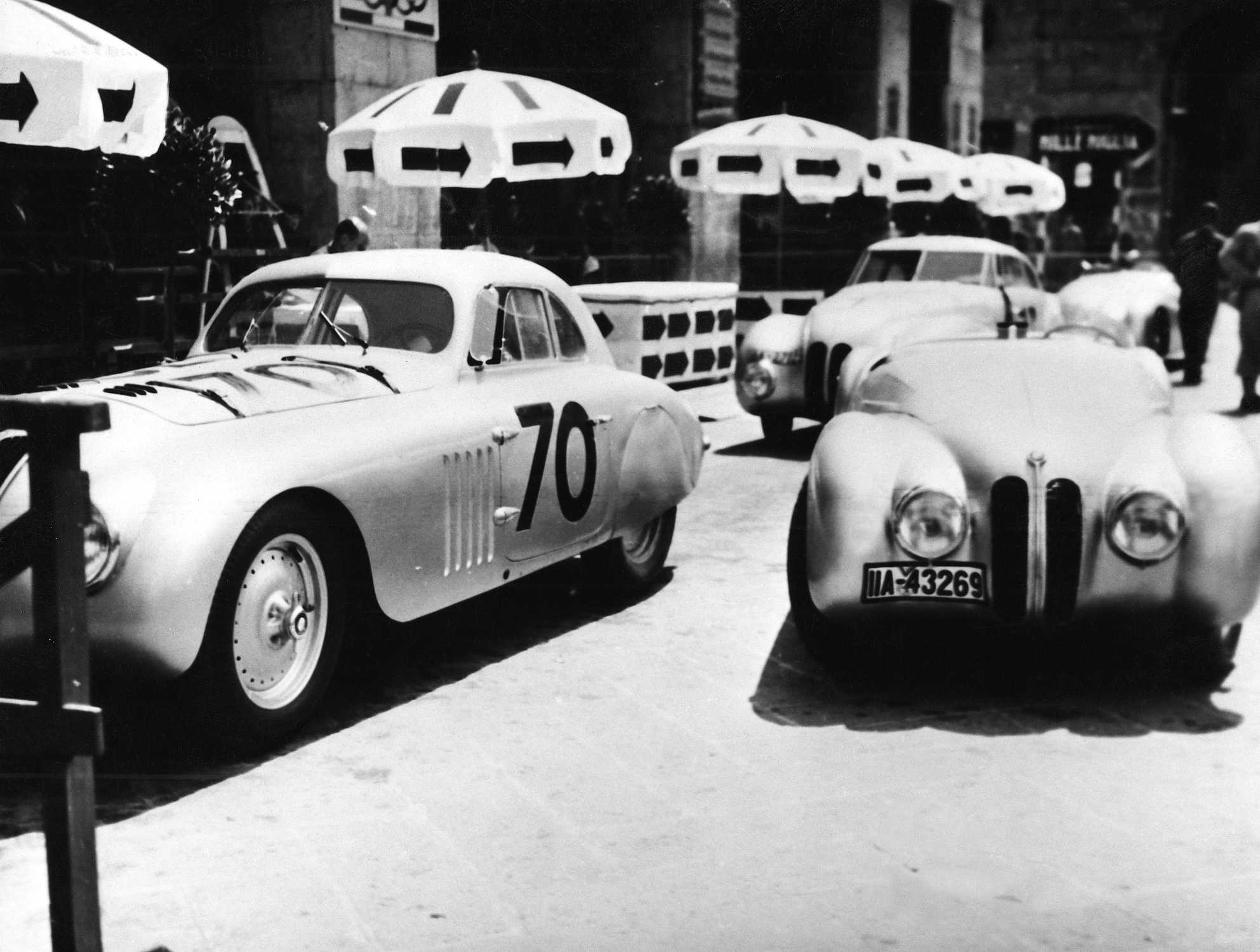 BMW 328 "Mille Miglia" cars scrutineering for the 1st Italian Mille Miglia Grand Prix in Brescia, April 28, 1940 (03/2010)