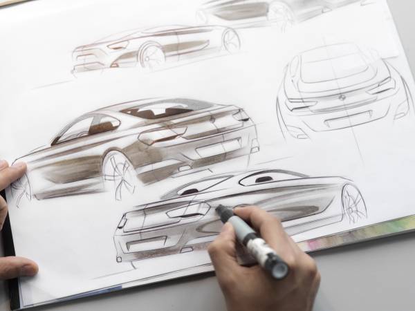 Skizzen - Erste Zeichnungen des BMW 6er Coupé (03/2011).