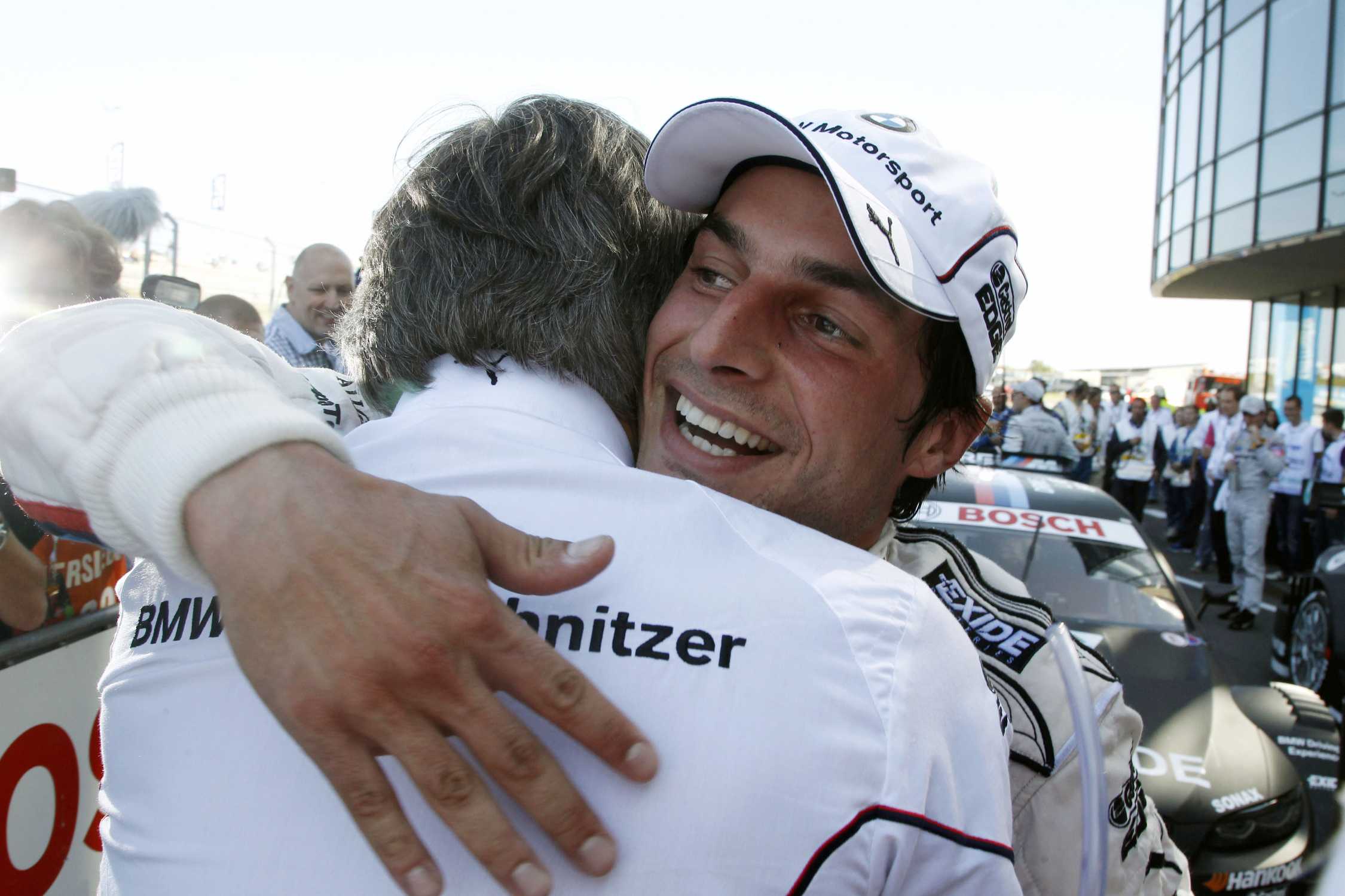 Oschersleben (DE) 16th September 2012. BMW Motorsport, BMW Bank M3 DTM, Charly Lamm (DE) team Principal BNMW Team Schnitzer and Winner Bruno Spengler (CA), BMW Team Schnitzer. This image is copyright free for editorial use © BMW AG (09/2012).