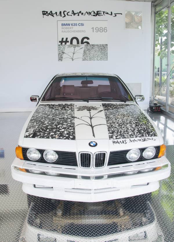 BMW Art Car by Robert Rauschenberg (1986 BMW 635 CSi) on display