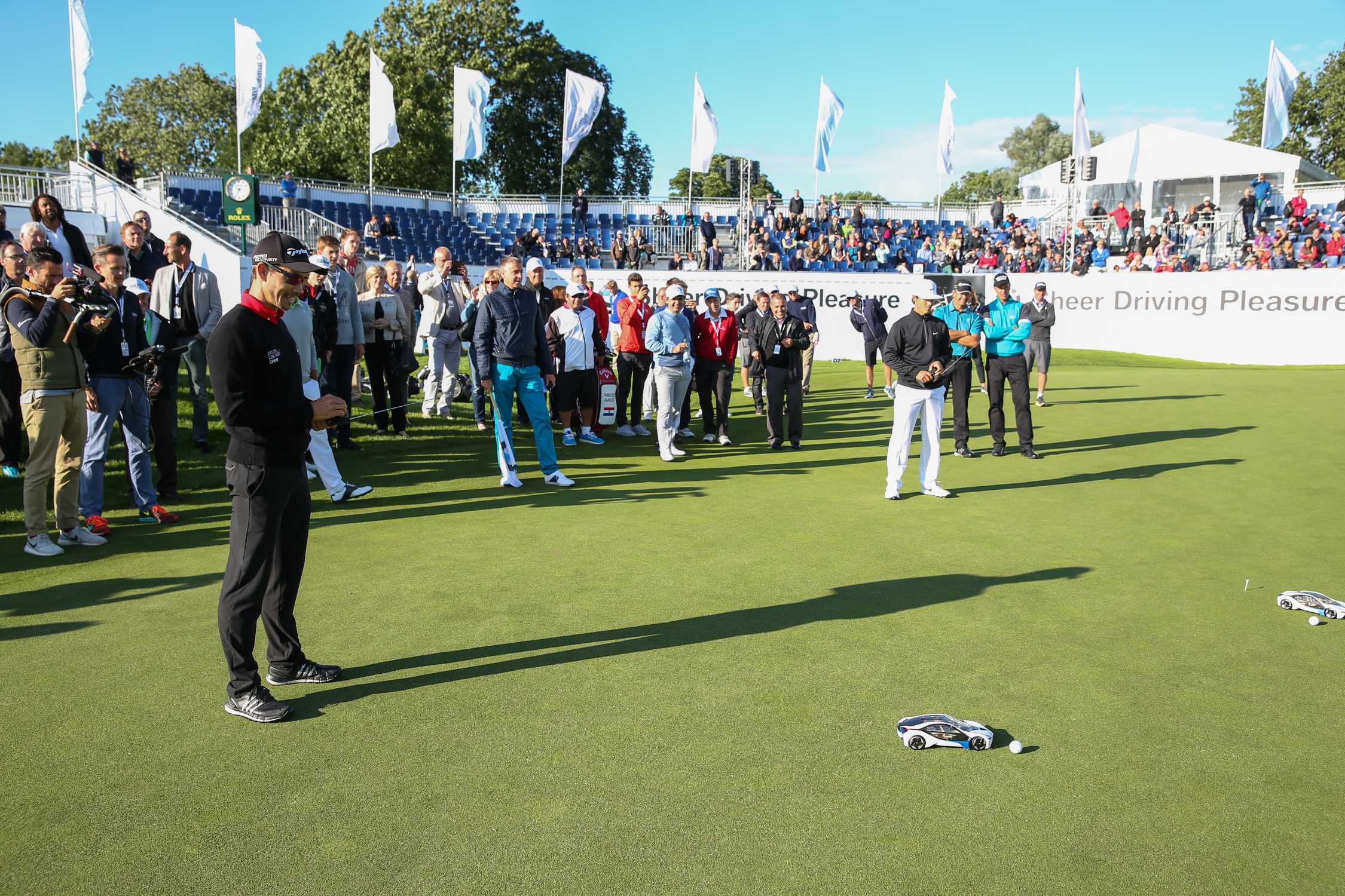 23rd June 15 Golfclub Munchen Eichenried Bmw International Open Opening Show Event Camilo Villegas Thorbjorn Olesen C Bmw Ag 06 15