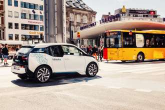 The all-electric BMW i3 now also available at DriveNow car sharing in Copenhagen and interconnected with public transport (08/2015)