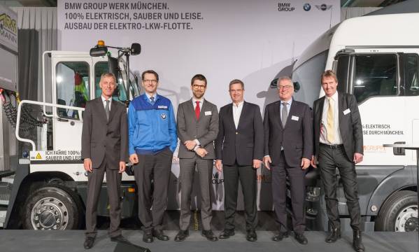 100% elektrisch, sauber und leise durch München - BMW Group, ARS Altmann AG  und SCHERM Gruppe nehmen zwei weitere Elektro-Lkw in Betrieb