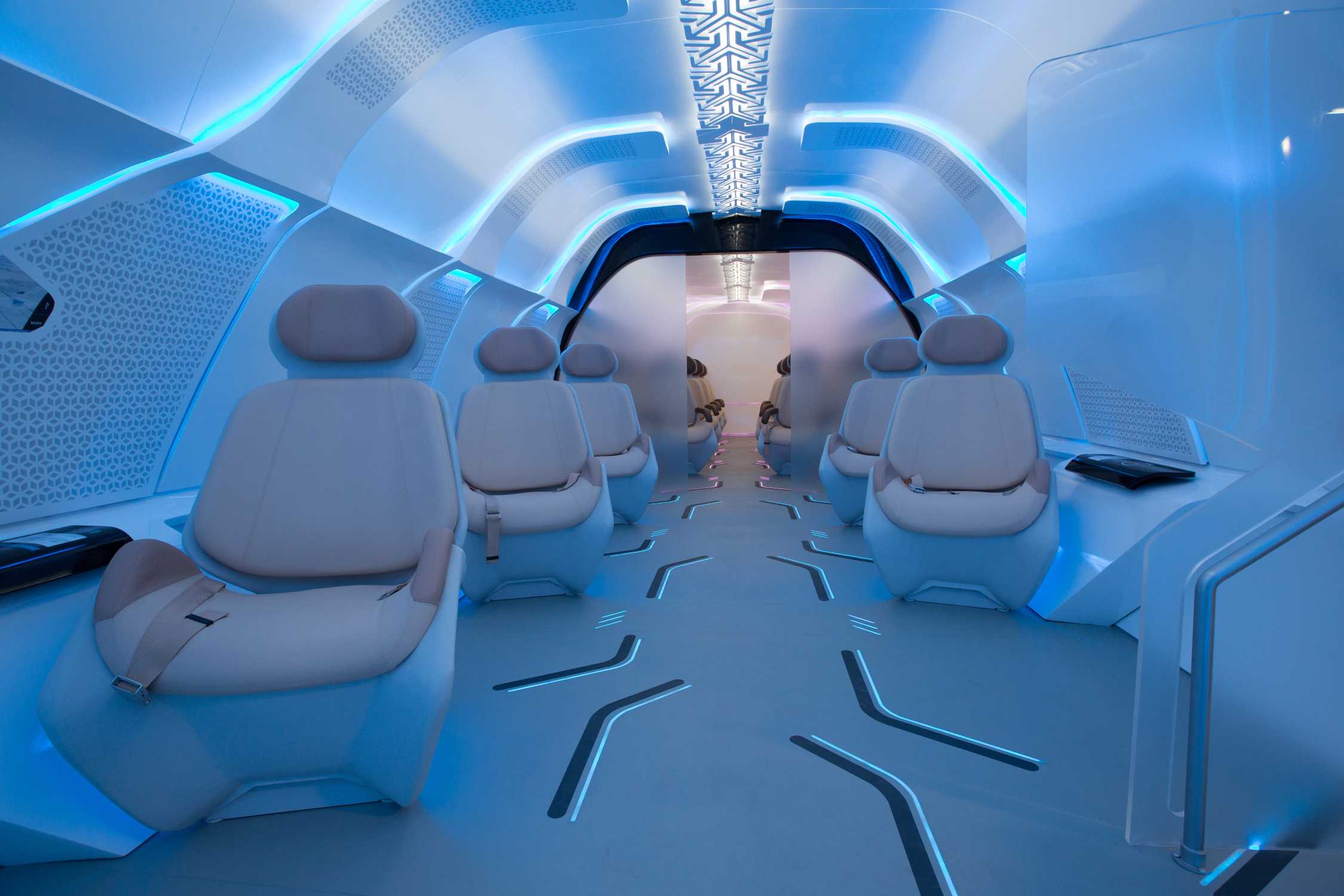 Designworks Teams with Virgin Hyperloop One to Create Prototype Design for  Dubai Hyperloop Passenger Capsule.