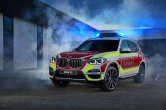 Der BMW X3 xDrive20d als Feuerwehrkommandowagen (05/2018).