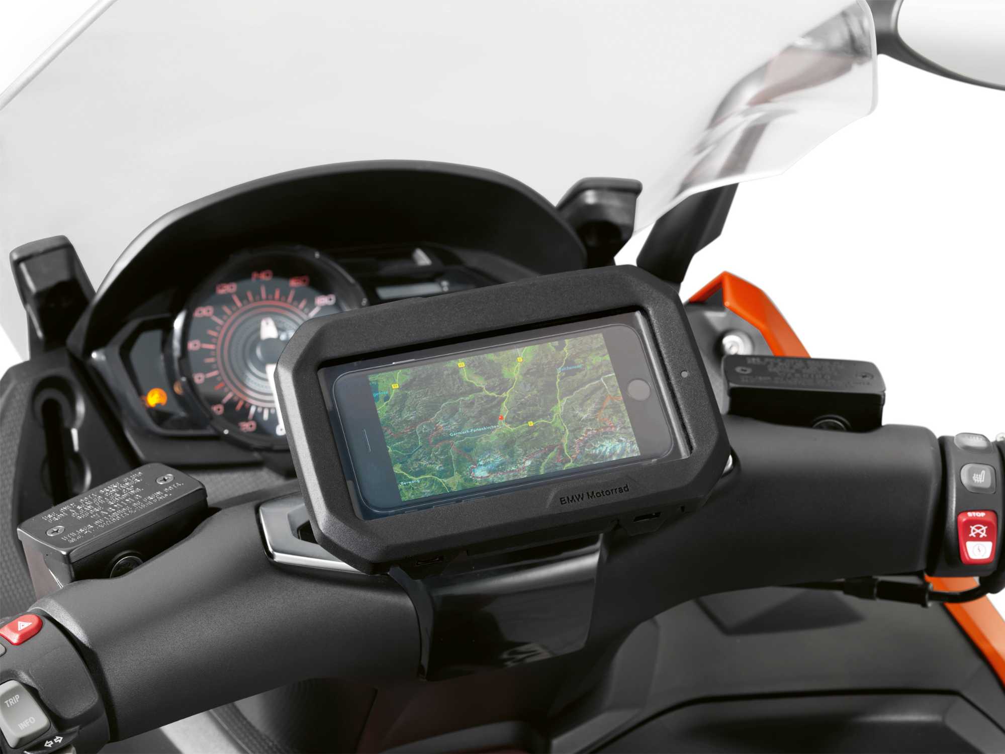 BMW Motorrad presents digital accessories. BMW Motorrad Smartphone Cradle. (06/2018)