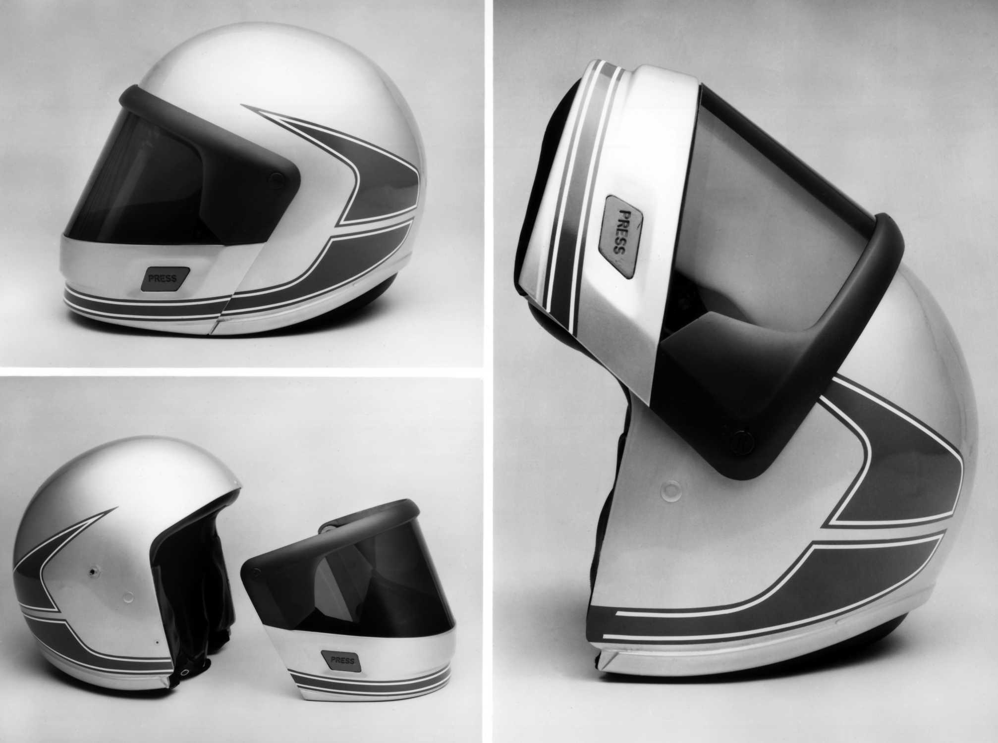 History of the BMW Motorrad rider equipment. BMW Motorrad System I helmet (1981). (07/2018)