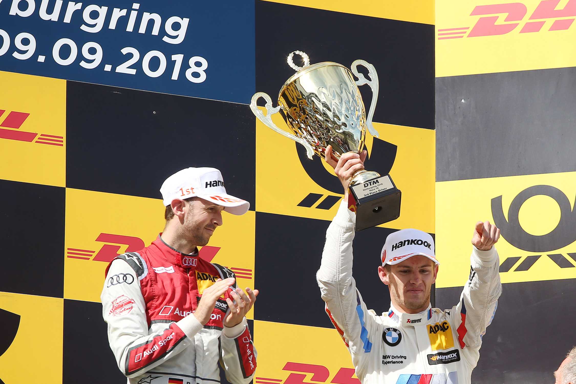 Nurburgring Ger 09th September 18 Bmw Motorsport Race 16 Winner Rene Rast Ger And 3rd Place Driver Marco Wittmann Ger