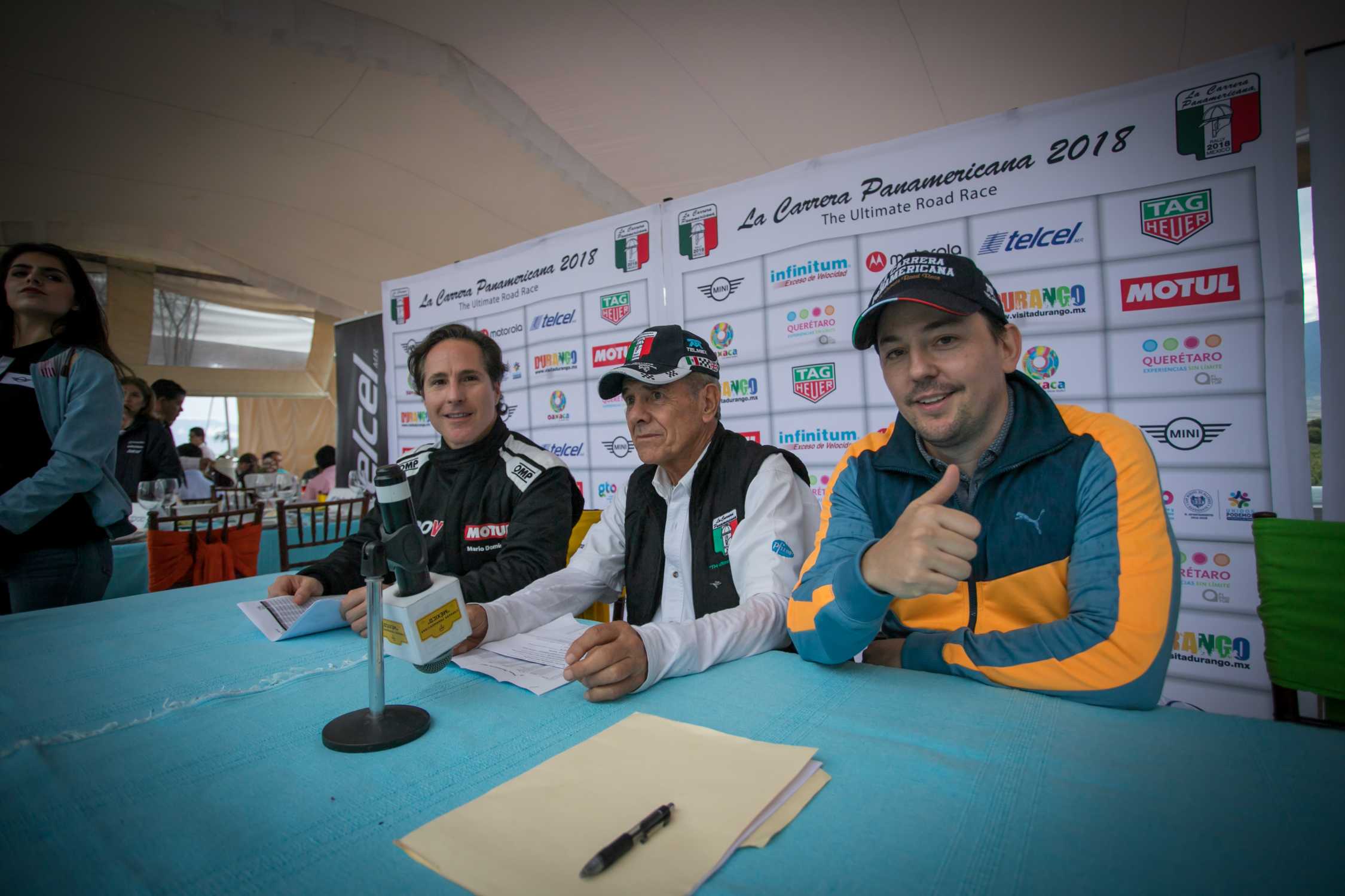 Mario Domínguez, Grand Marshal 2018; Eduardo León, La Carrera Panamericana 2018; Ricardo Humphrey, Director MINI Latinoamérica.