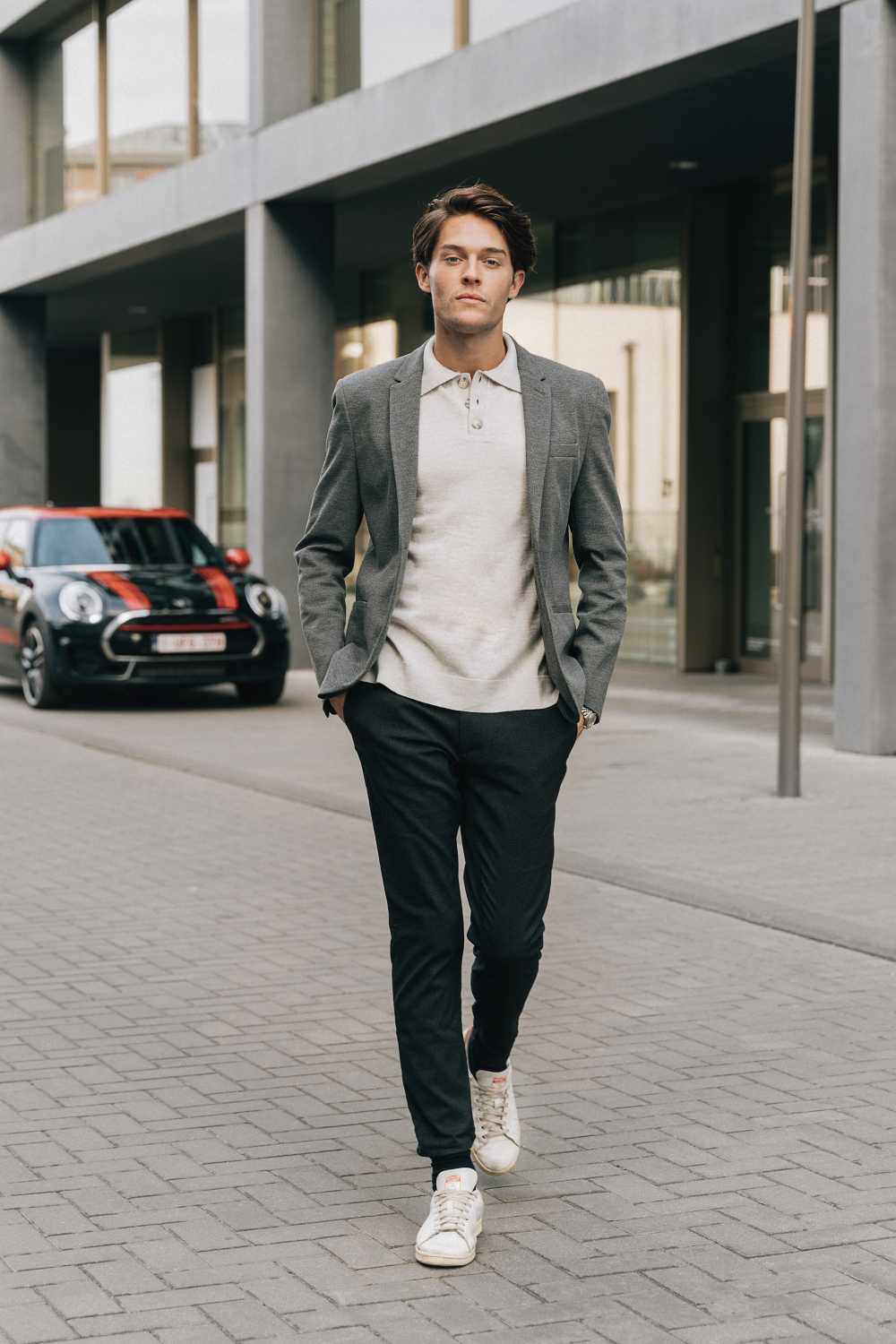 Belgian model César Casier styled the MINI crew for the Brussels Motor Show 2019 (01/2019)