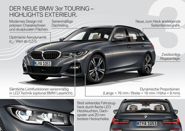 Facelift Katalog vom neuen BMW 3er Reihe Touring G21 Modelljahr 2023 :  Autoliteratur Höpel