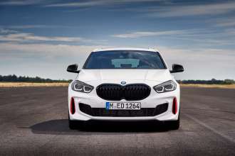 The all-new BMW 128ti, Alpine white, Y Rim 18” Styling 553 M (10/2020).