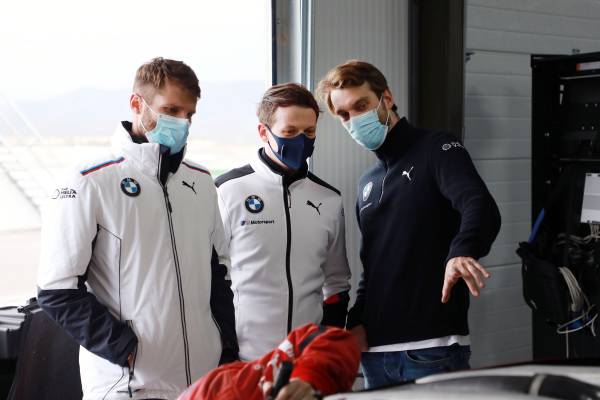 Almeria (ESP), 18th March 2021. BMW M Motorsport, Testing, BMW M4 GT3, Martin Tomczyk (GER), Nick Yelloly (GBR) and Jens Klingmann (GER).