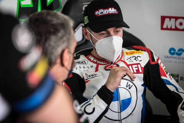 Aragon (ESP), 21st May 2021. FIM Superbike World Championship WorldSBK. BMW Motorrad Motorsport. RC Squadra Corse, #50 BMW M 1000 RR, Eugene Laverty (GBR).