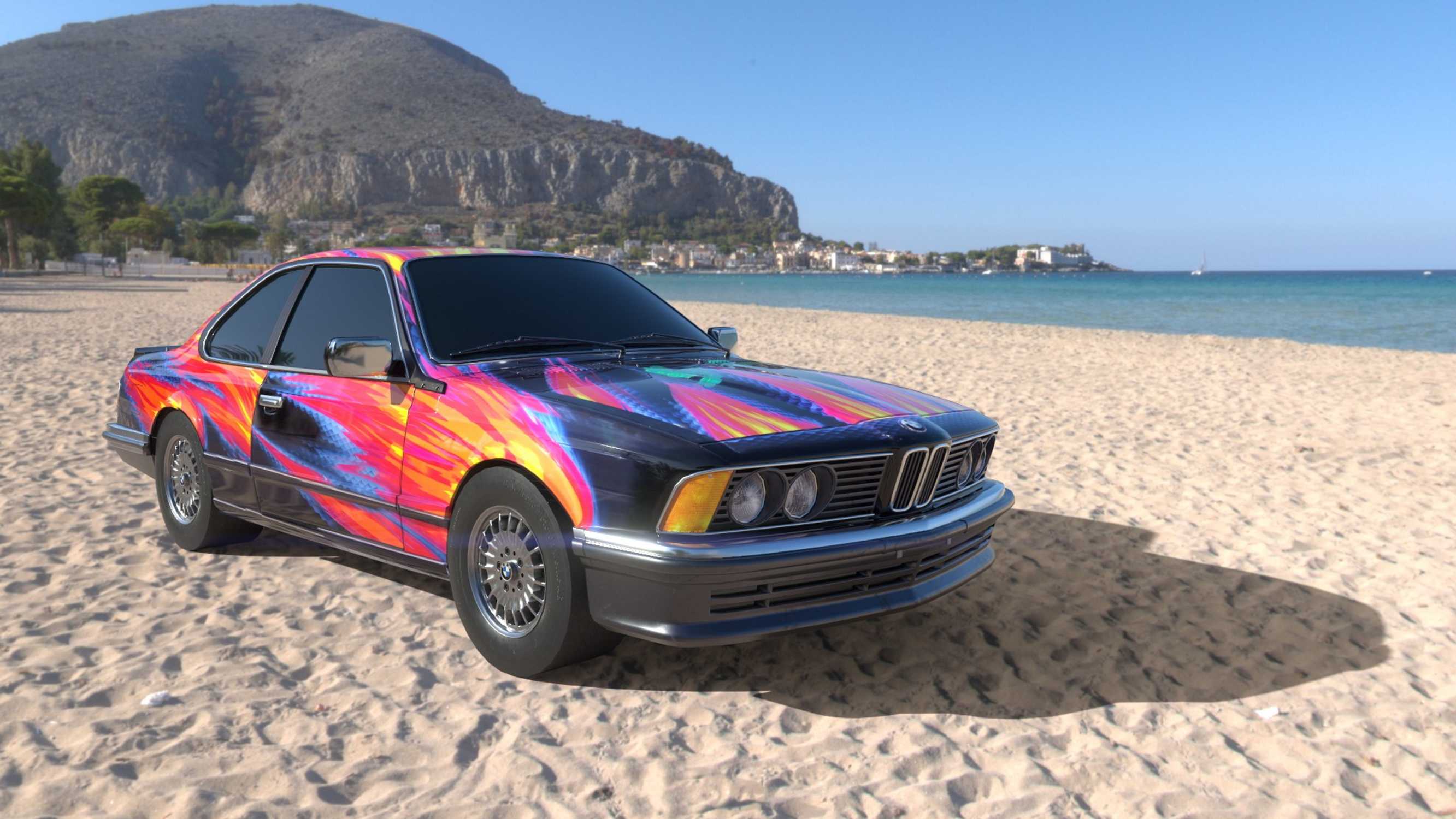 BMW Art Car by Ernst Fuchs, BMW 635 CSi, 1982, augmented reality. Courtesy  of the artist and Acute Art in collaboration with BMW Group Culture.  (09/2021)