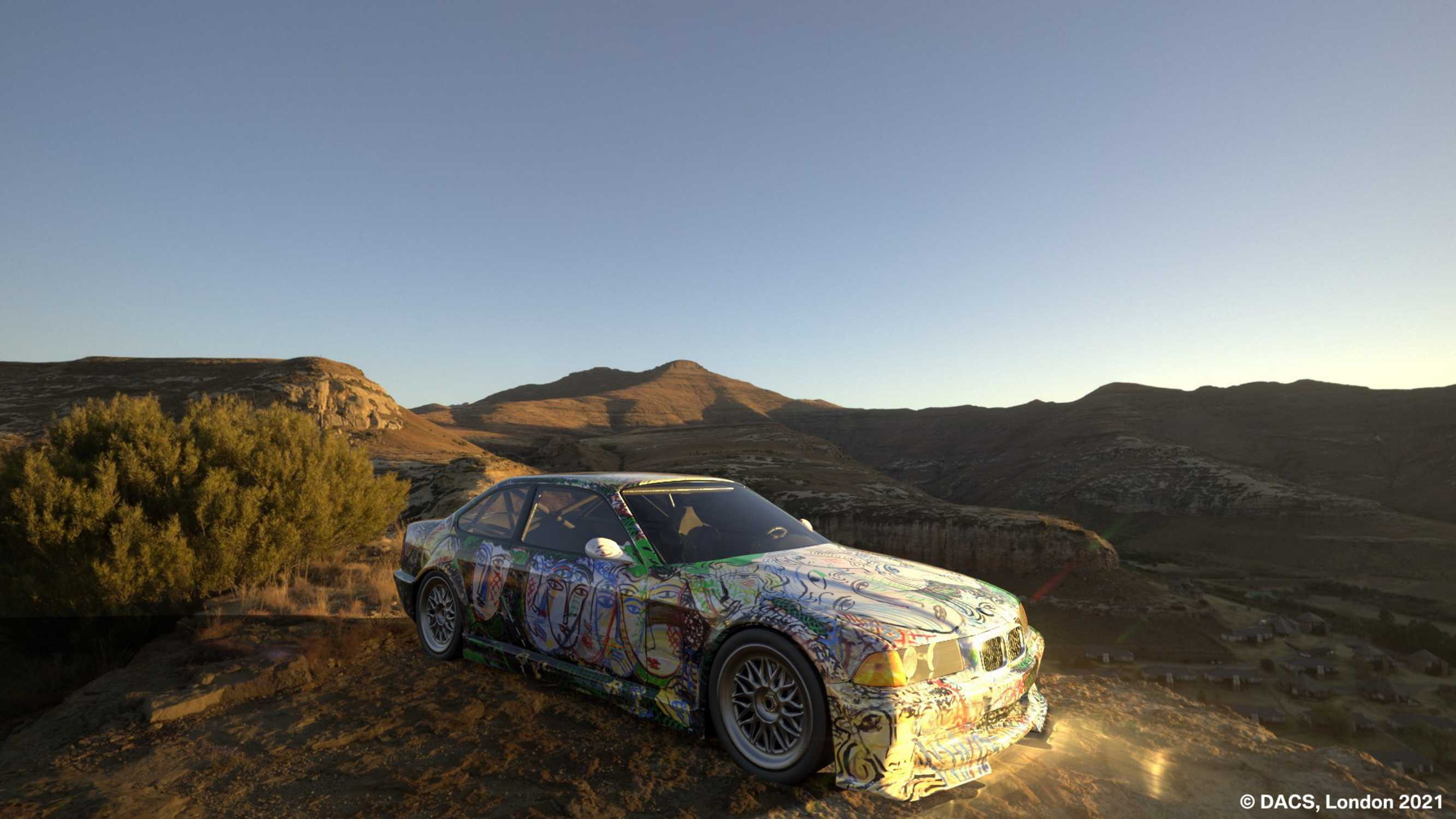 MW Art Car von Sandro Chia, BMW Renntourenwagen, 3er Reihe, 1992 ...