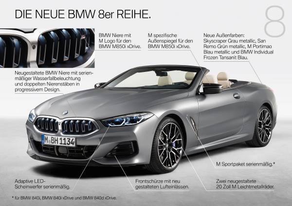 Das neue BMW 8er Coupé, das neue BMW 8er Cabriolet, das neue BMW 8er Gran  Coupé.