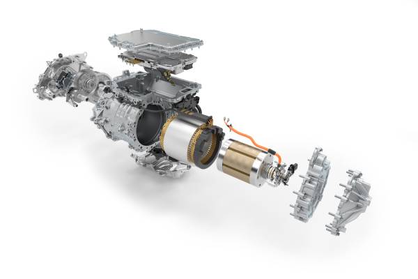 Aufbau der hochintegrierten elektrischen Antriebsmaschine: Rotor, Stator,  Getriebe, Gehäuse und Inverter der aktuellen Generation des E-Antriebs  (06/2022)