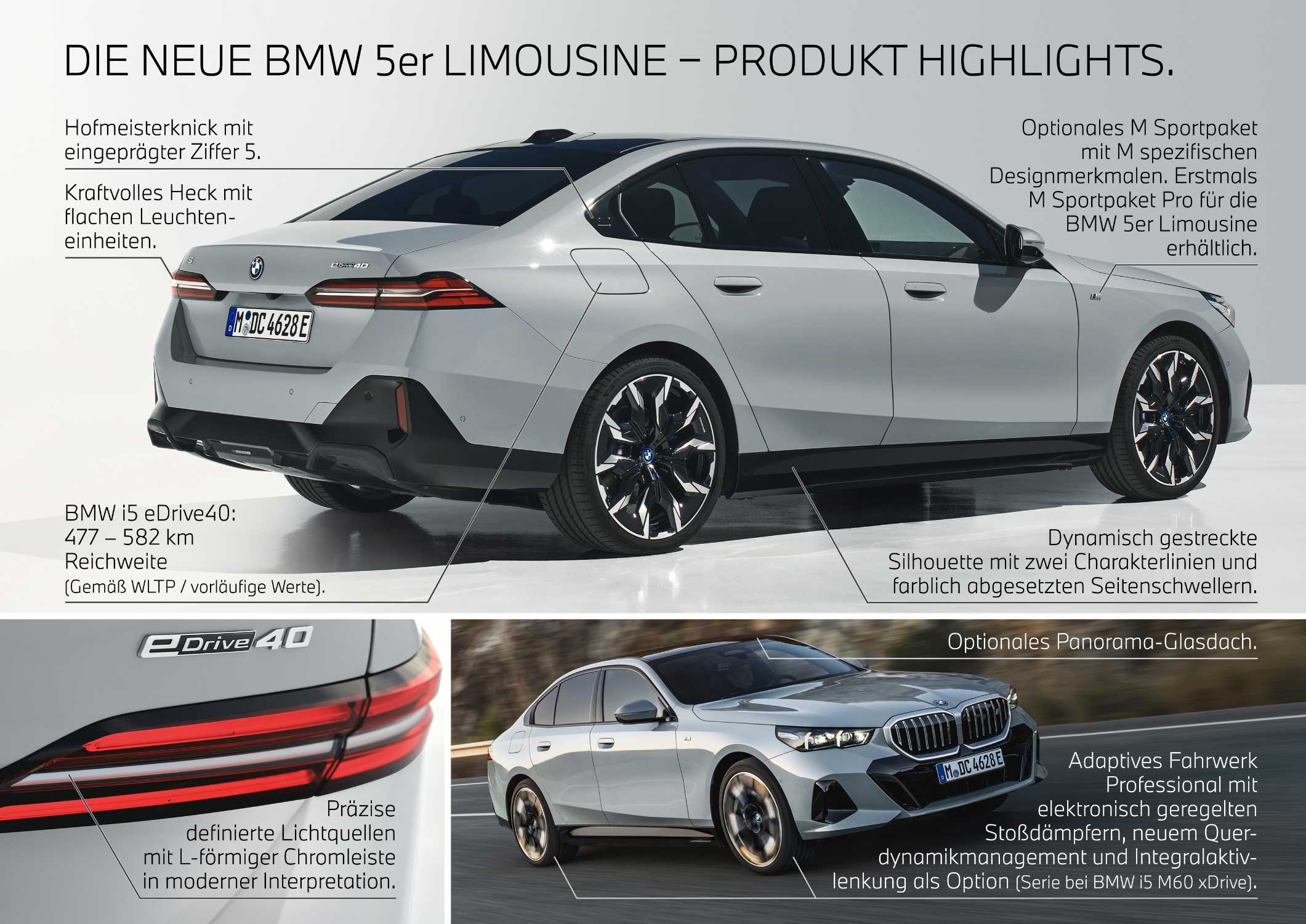 Die neue BMW 5er Limousine - Infografik (05/2023).