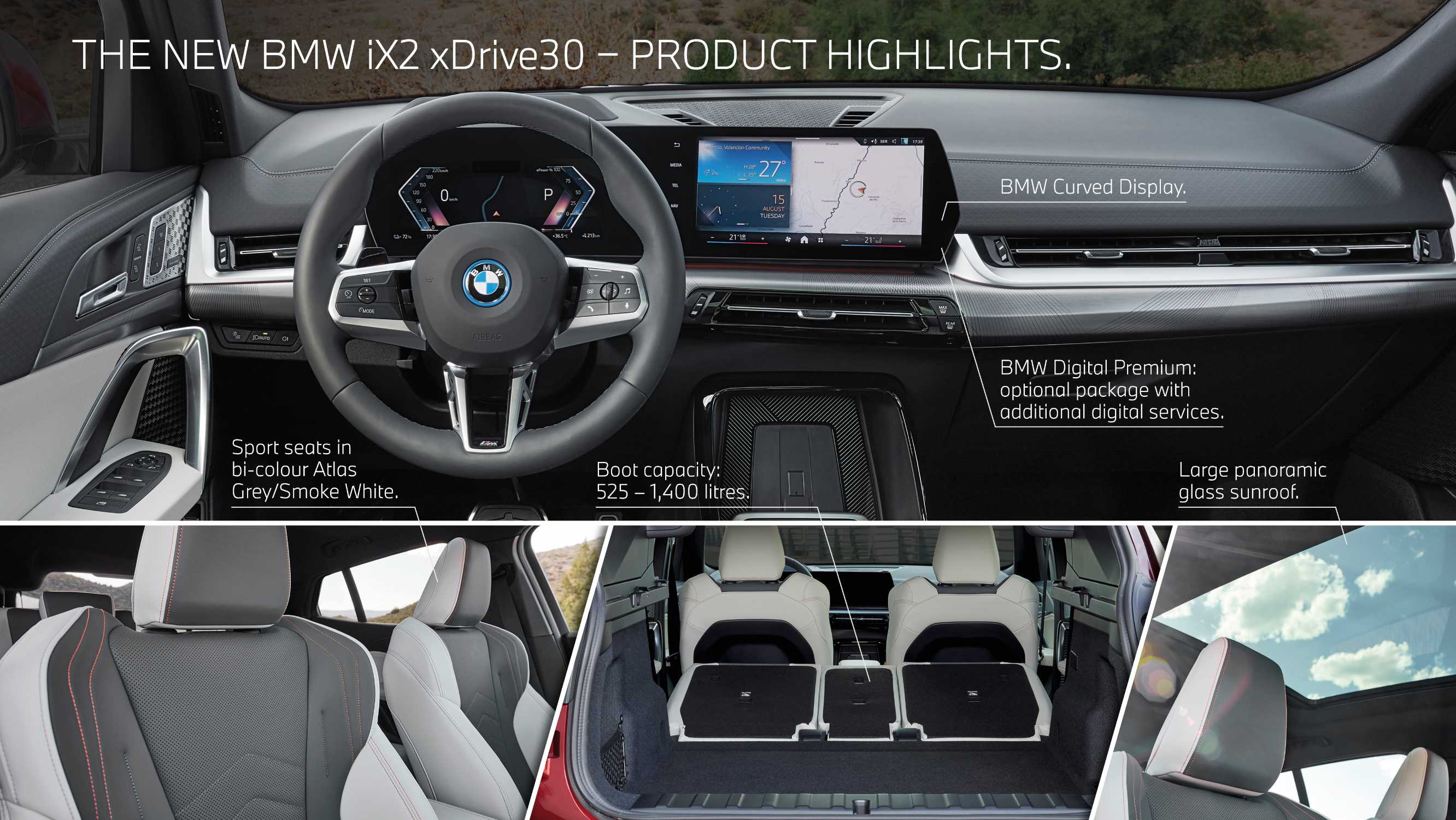 El primer BMW iX2 xDrive30: aspectos destacados del producto (10/2023).
