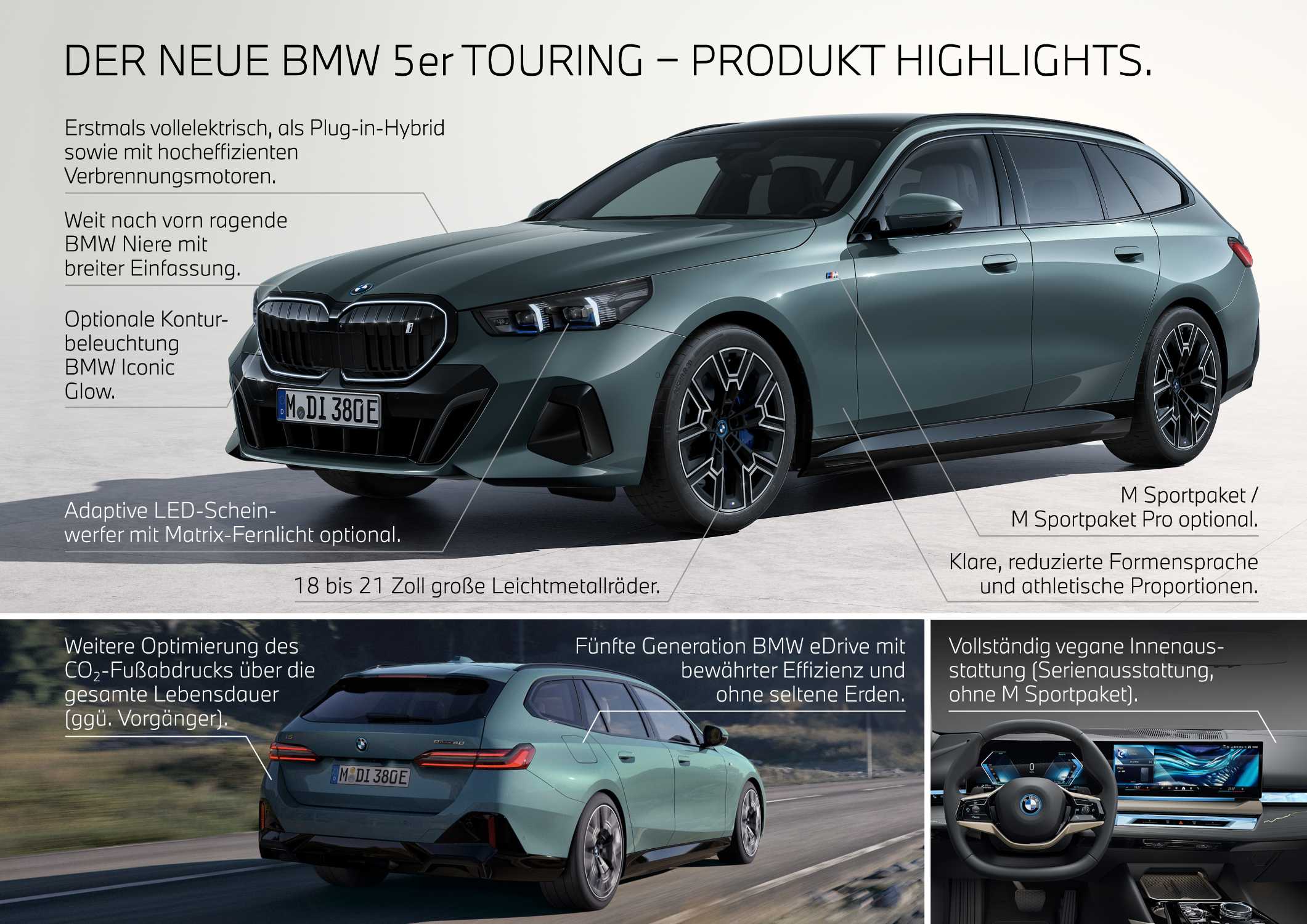 Der neue BMW i5 eDrive40 Touring - Infografik. (02/2024)