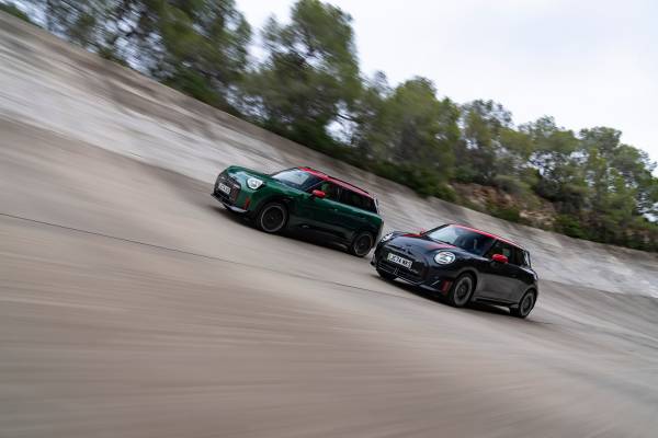 Two global debuts at the 2024 Paris Motor Show: The new MINI John Cooper Works Electric and the new MINI John Cooper Works Aceman.