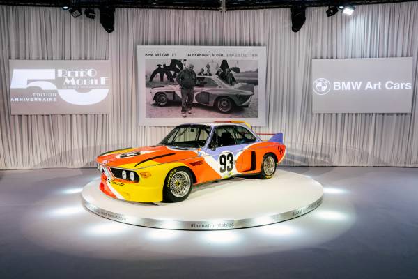 BMW Art Car by Robert Rauschenberg (1986 BMW 635 CSi) on display