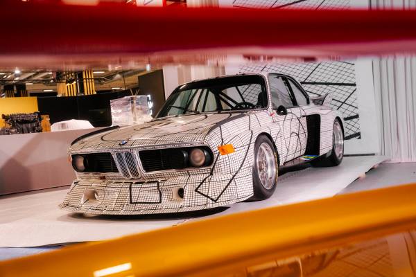 Front view of the BMW M3 GT2 Art Car Jeff Koons