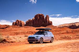 MINI Countryman Edition travelling through mountain terrain