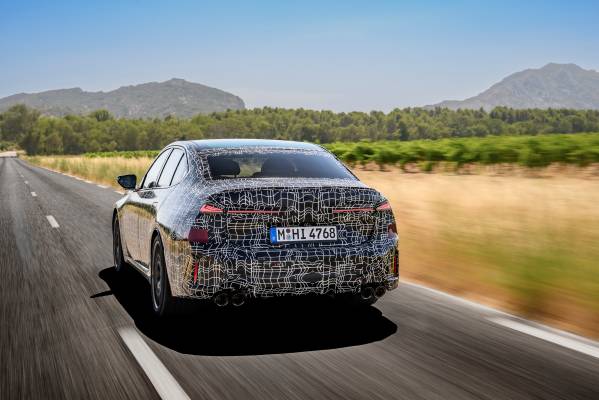 The new BMW 3 Series camouflaged prototypes in Miramas.