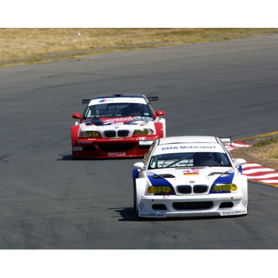 BMW M3 GTR #42 driven by Jörg Müller (GER) and J.J. Lehto (FIN) win GT  class at the American LeMans Series race in Sears Point, California, USA